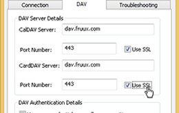Fruux DAV Server Settings. Outlook Plugin, CalDAV, CardDAV.